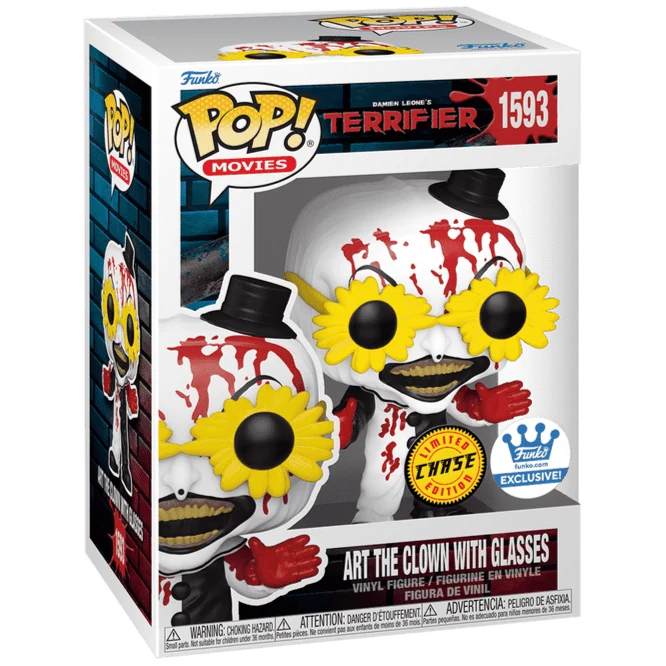 Terrifier - Art the Clown with Glasses - #1593 - Bloody Chase - Funko Shop Exclusive - Movies - Funko Pop!